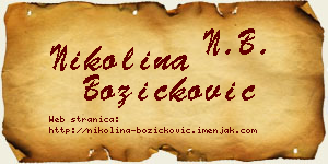 Nikolina Božičković vizit kartica